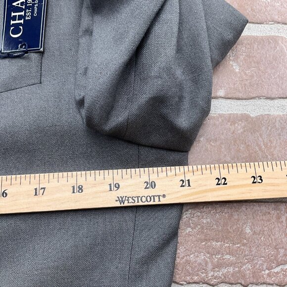 Chaps Blazer Men 38R Gray Herringbone Linen Blend Classic Career Suit Jacket NWT - Picture 3 of 11